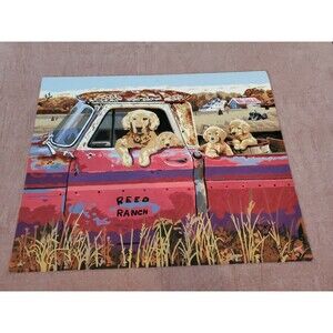 Dimensions Finished Paint By Number "Golden Ride" 16"X20" Dogs Retreivers